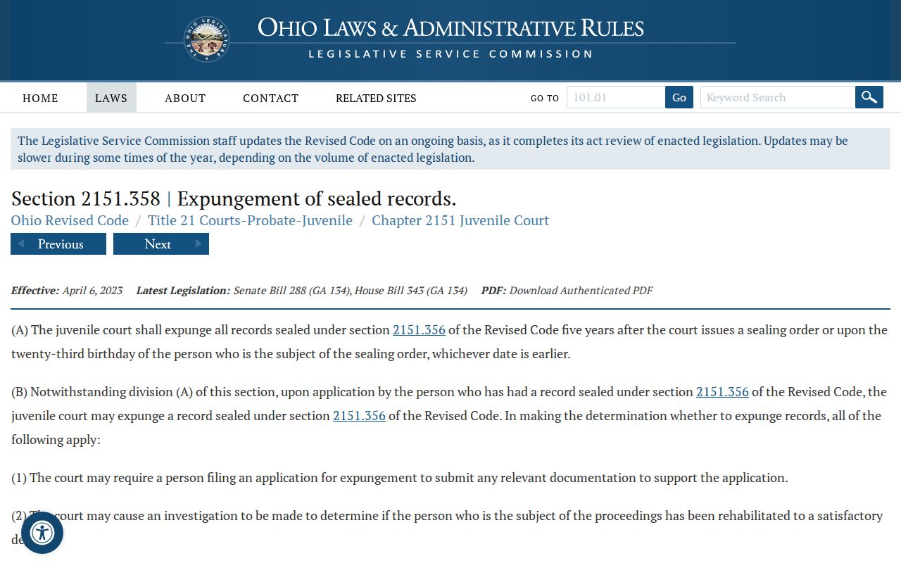 Portage County criminal docket juvenile record access statute