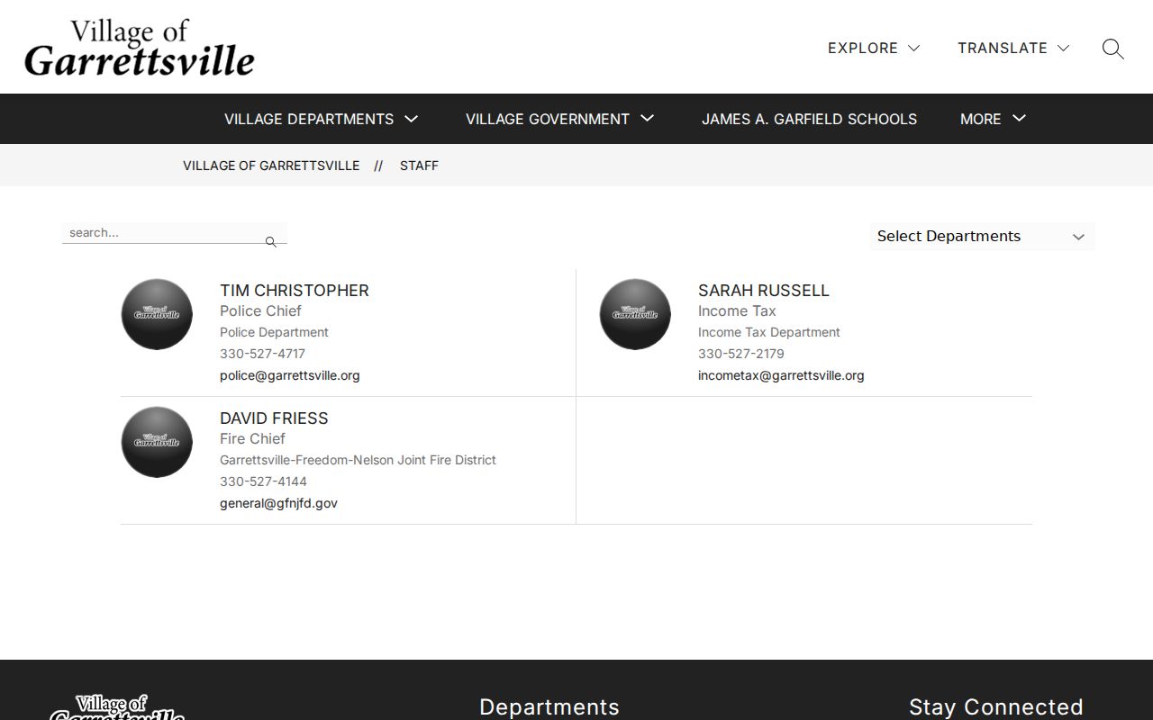 Garrettsville court docket and Village Police contact boundary