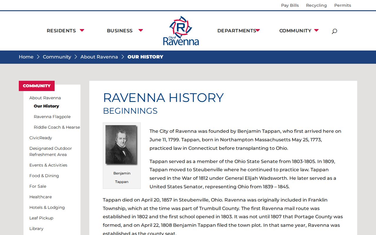 Ravenna court docket courthouse history from the official Ravenna history page