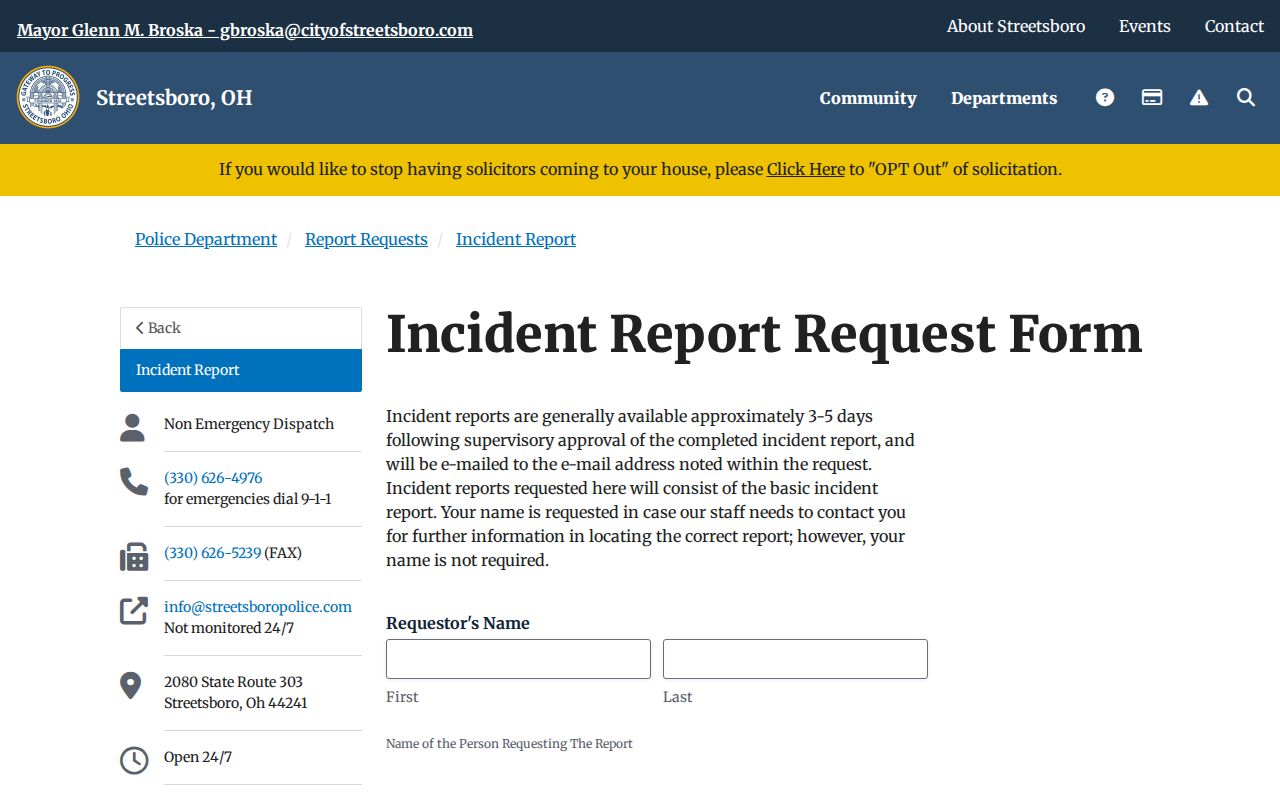 Portage County Streetsboro court docket and incident-report distinction