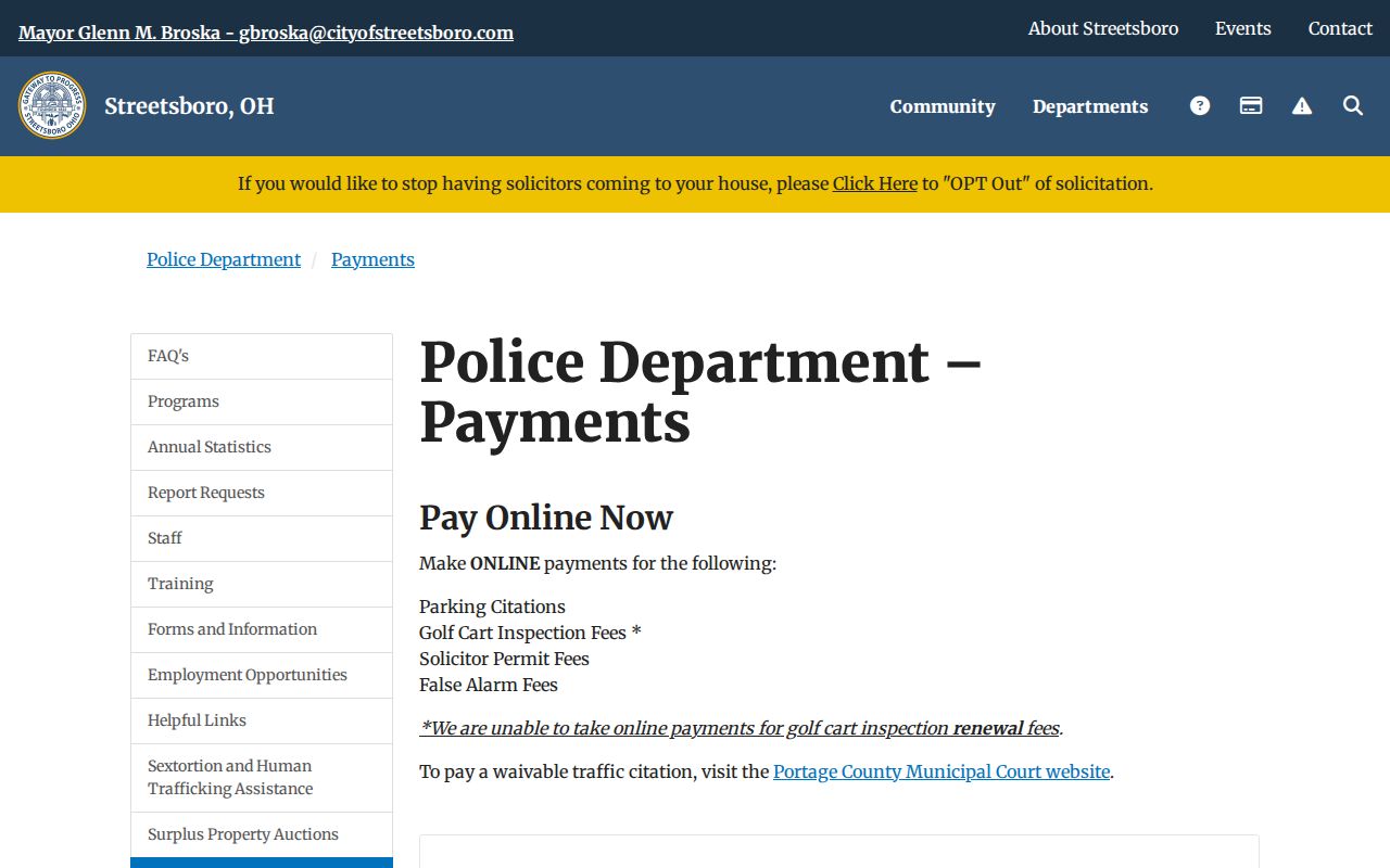 Portage County Streetsboro court docket and city-payment distinction